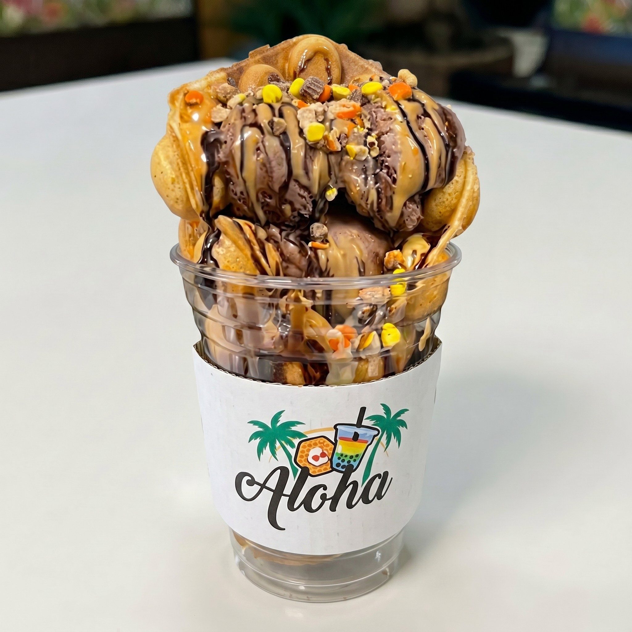 Peanut Butter Waffle Cup - Reese's Ice Cream Sundae.
