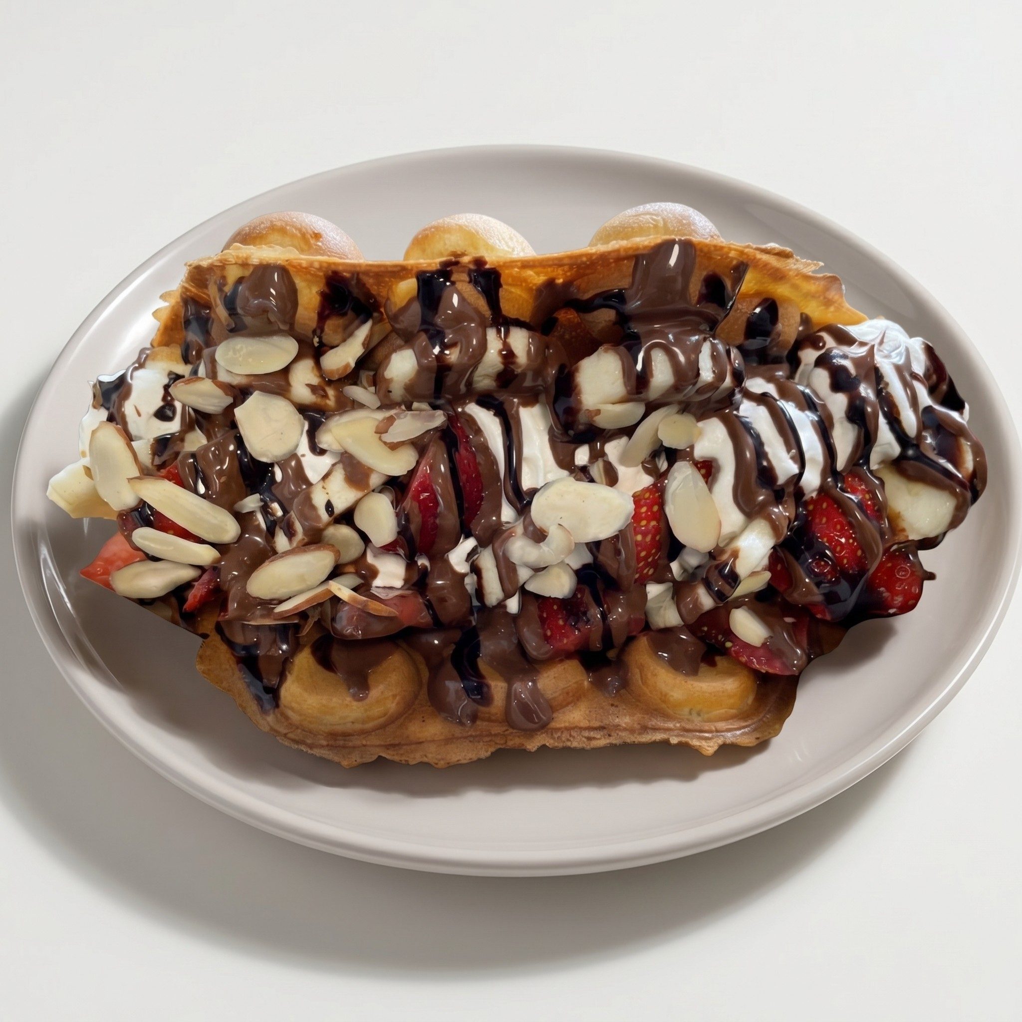 Strawnananut Waffle.