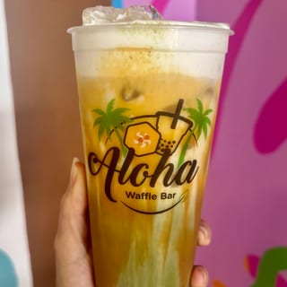 Caramel Apple Matcha Latte