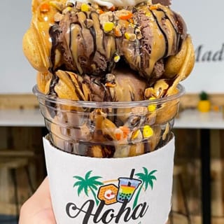 Peanut Butter Waffle Cup- Reeses Ice Cream Waffle Sundae